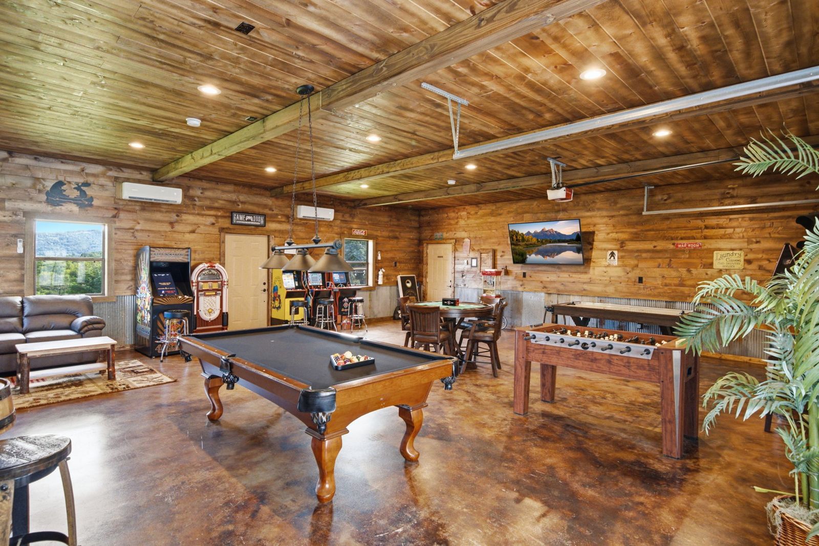 Game room with pool table